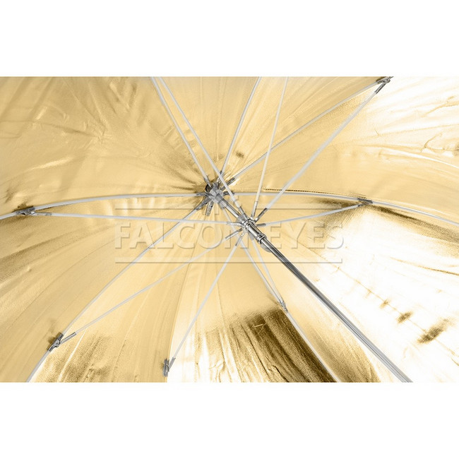 Фотозонт двусторонний золотистый/белый на отражение 122 см Falcon Eyes URN-60GW. Фото N3