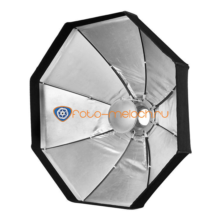 Октобокс портретная тарелка-октобокс Impulsar 60S Kit для накамерных вспышек, серебро. Фото N14
