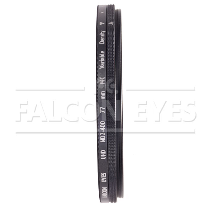 Светофильтр Falcon Eyes UHD ND2-400 77 mm MC нейтрально серый с переменной плотностью. Фото N2