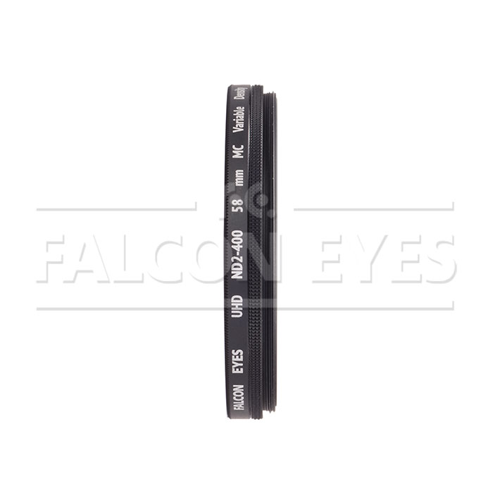 Светофильтр Falcon Eyes UHD ND2-400 58 mm MC нейтрально серый с переменной плотностью. Фото N2