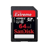 Карта памяти SanDisk Extreme 64 Гб Secure Digital 45 Мб/с
