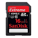 Карта памяти SanDisk Extreme 16 Гб Secure Digital  45 Мб/с
